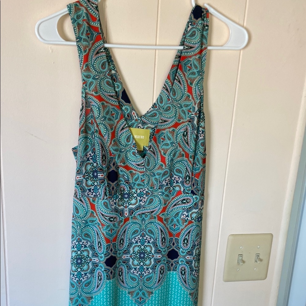 Maeve Teal Paisley Maxi Dress - Picture 3 of 4